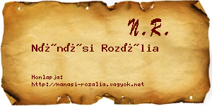 Nánási Rozália névjegykártya